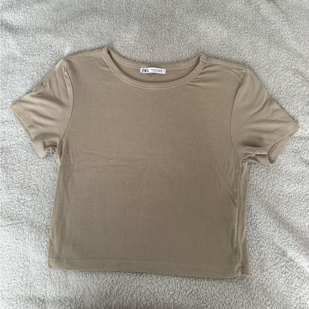 Zara Cropped Baby Tee, Large